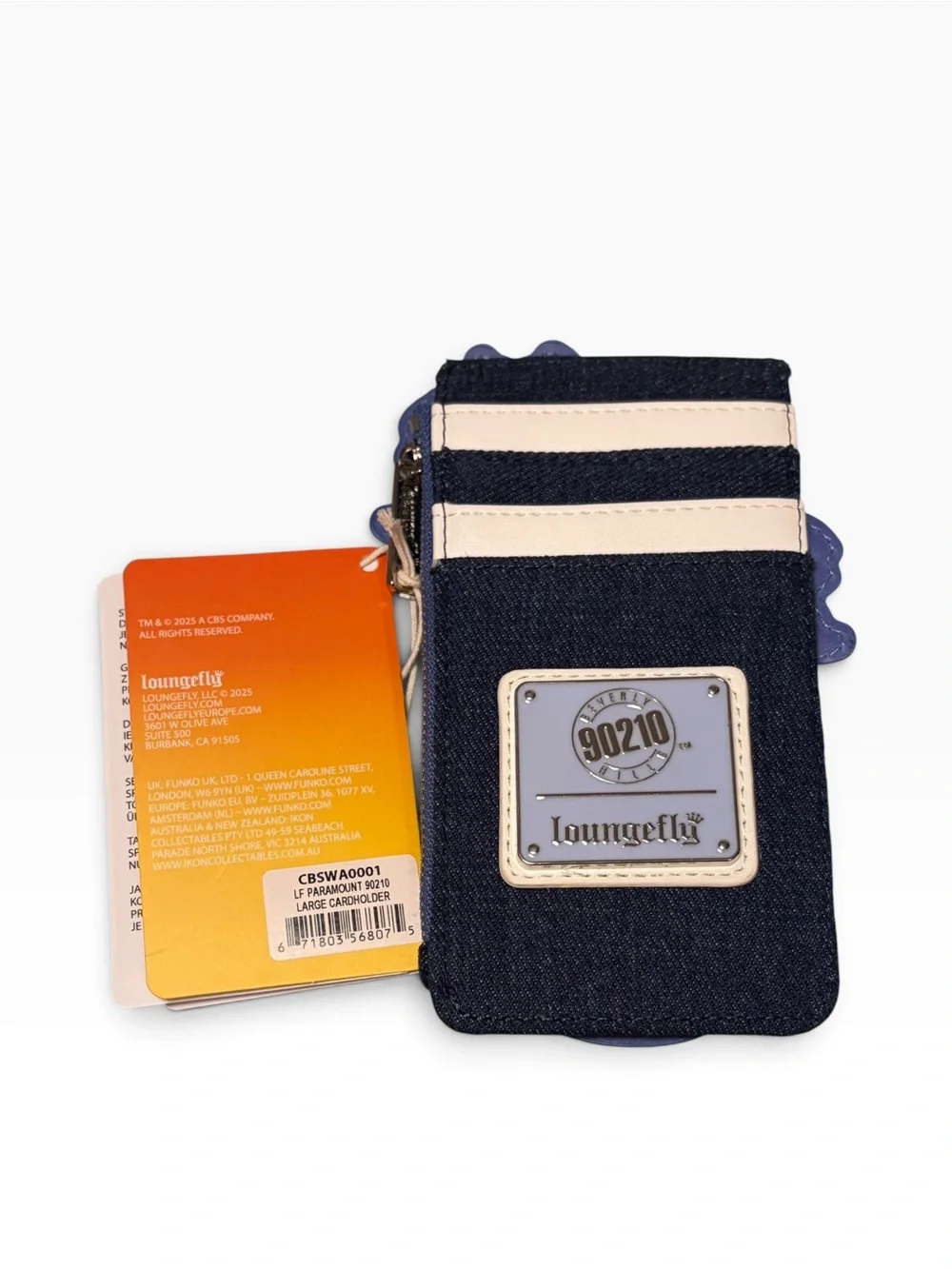 Loungefly Paramount 90210 Large Card Holder Card Case Wallet Denim Palm Trees